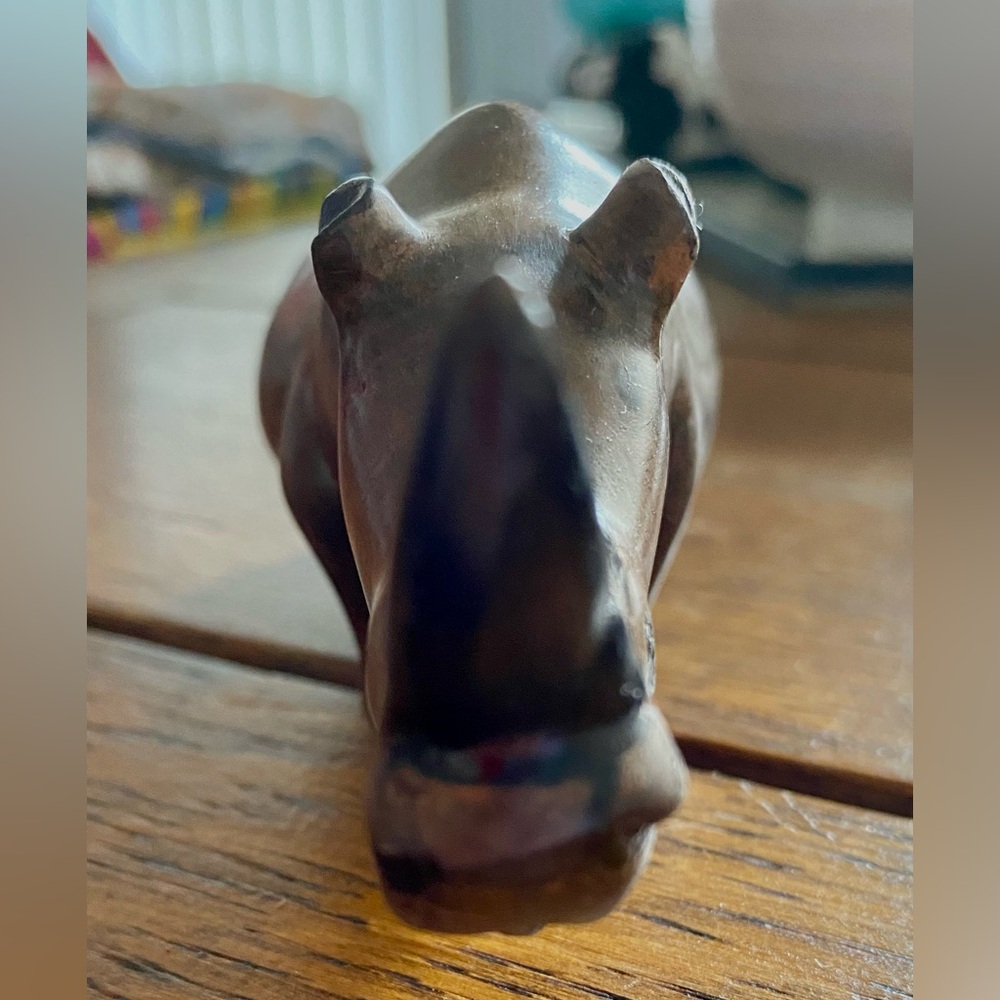 Handcarved 2 Horned African Rhino. Amazing piece of art. Wood is smooth. EC - Picture 8 of 15